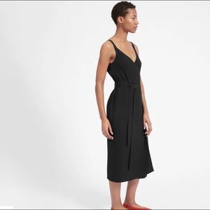 Black Everlane GoWeave Wrap Dress